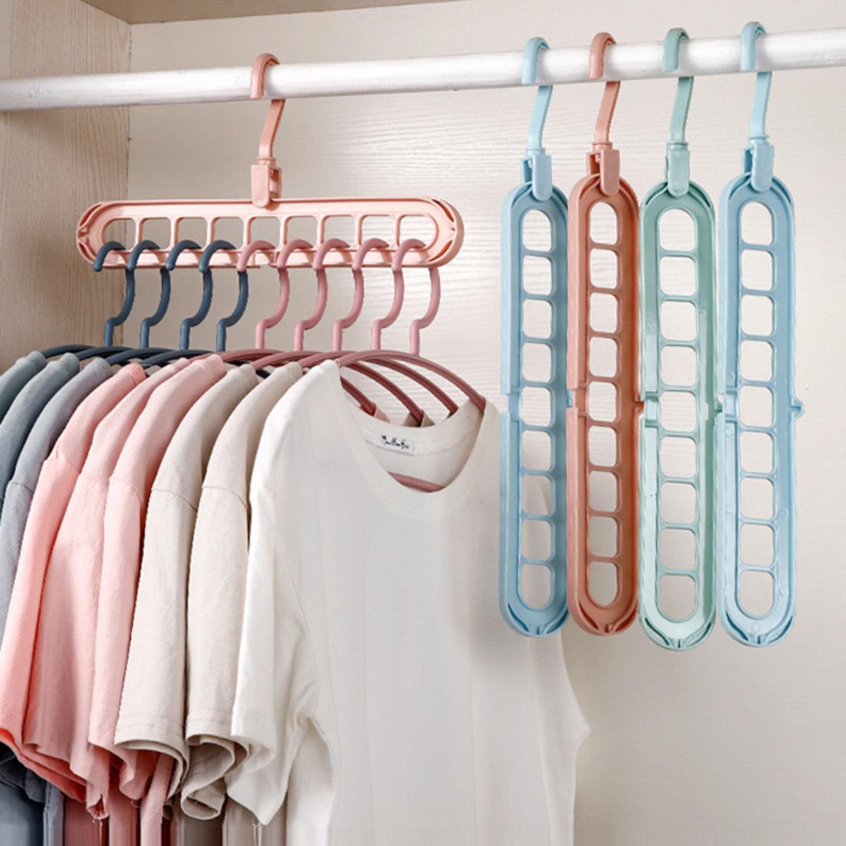 Multi port 360 Rotation Plastic 9 Holes Storage Clothes Hanger Space Saving Hanger Oraganizer Multipurpose Cloth Cloths