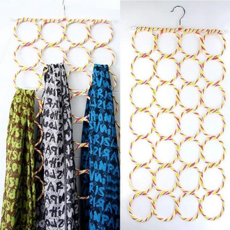 28 Holes Scarf Hanger Multi Scarves Display Hang Ties Belt Organize Circle Storage Holder Clothes hanger 1PC