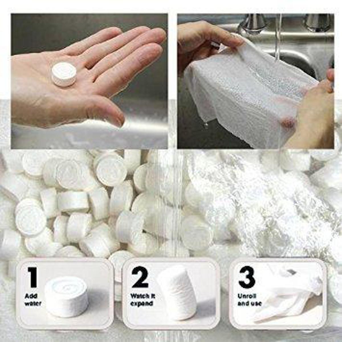Magic Compressed Towel Tissue - White Travel