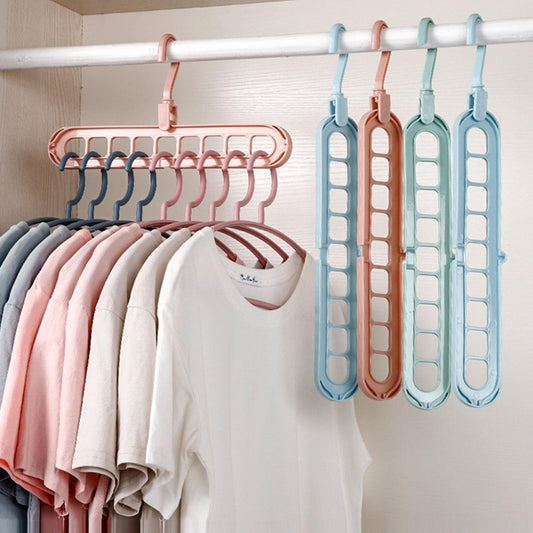 Multi port 360 Rotation Plastic 9 Holes Storage Clothes Hanger Space Saving Hanger Oraganizer Multipurpose Cloth Cloths
