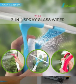 AlClean Glass Window Wiper Cleaner with Spray Bottle Hand held Car Washer Mirror Squeegee