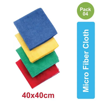 AlClean Pack of 4 Micro Fiber Cleaning Dusting Cloth for Home / Car / Kitchen 40cmx40cm