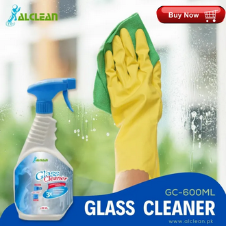 AlClean Liquid Glass Cleaner Clean & Shine HouseHold & Commercial Spray & Foam Type Window Tables Mirror Shine 600 ml