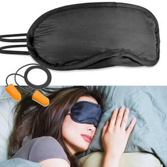 Eye Mask + Ear Plug - Sleeping Nap Eye Mask Shade Cover & Anti Noise Ear Pairs Soundproof Earplugs