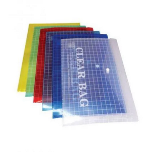 Pack of 12 - Clear Filing Document Bag - Multicolor