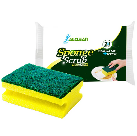 AlClean 2 in 1 Srubber & Spounge Nail Savor Scrub & Sponge Scouring Pad