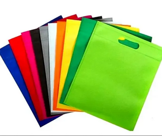 Pack of 10 - Random Color Non Woven Carry Bags - Non-Woven Bag With Handle Environmentally