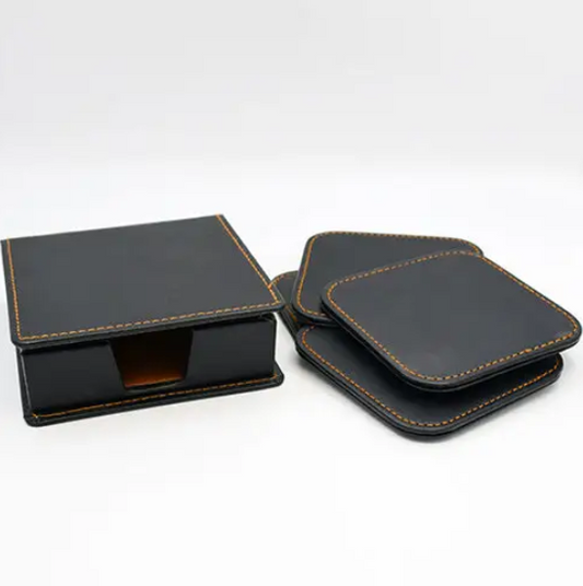 Pack of 4 - Leather Tea Coaster With Stylish Box