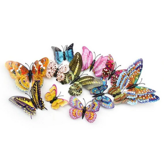 Pack of 12 - Butterflies Wall Stickers Decoration Magnet Butterfly on the wall DIY Wallpaper 3D PVC