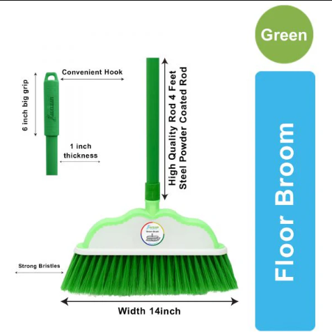 AlClean Floor Broom with Metal Rod