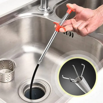 AlClean - 90cm Drain clog remover , Drain snake cleaner stick Remover Cleaning Tools Spring Pipe Dredging Tools , Long Reach Hair Catcher Dredge Pipe Brush Kitchen Sink Cleaning