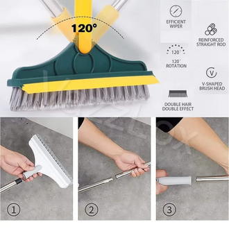 AlClean 2in1 Multipurpose Bathroom Brush + Wiper