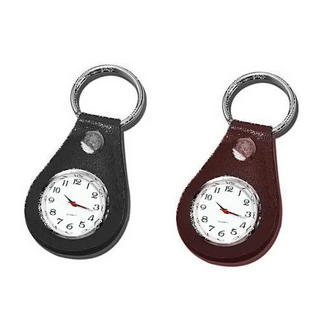 Leather Key Chain With Working Clock Keyrings Keychains Watch Key Chains Rings Clock Brown/Black