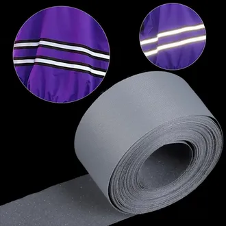Highlight Reflective Film Safety Reflector Bag Shoes Cloth Glowing in Light Roadway Night Warning Strip 50mm (For Stitching) No Adhesive