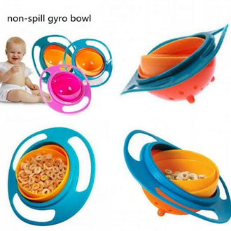 Amazing 360° Rotatable Baby Feeding Bowl - Non Spill Universal Gyro Bowl Dish
