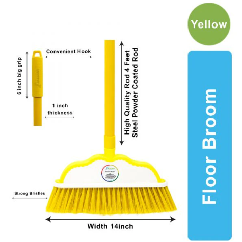 AlClean Floor Broom with Metal Rod
